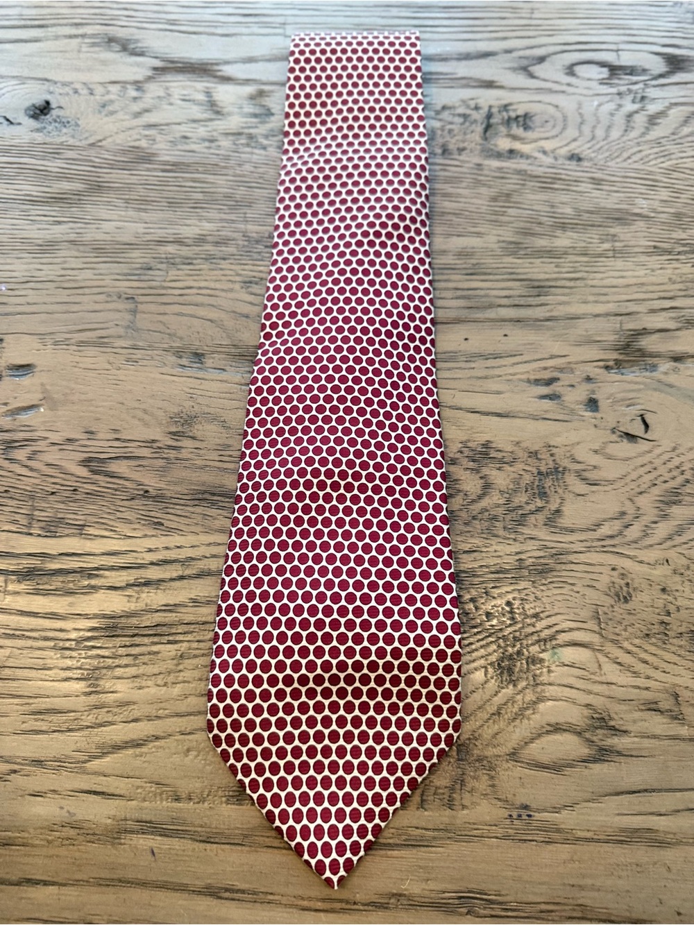 Robert Talbott Burgundy and White Polka Dot Tie